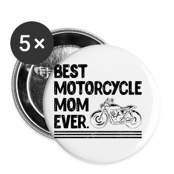 Best Motorcycle Mom Ever Motorcyclist Biker Motorc - Buttons large 2.2''/56 mm (5-pack) - white - Front