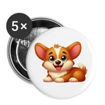 Corgi 2 - Buttons large 2.2''/56 mm (5-pack) - white - Front