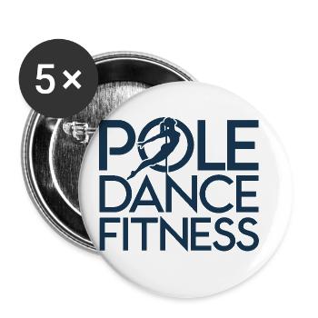 Pole Dance Fitness Pole Tänzerin Stangentanz - Buttons groß 56 mm (5er Pack) - Weiß - Vorne