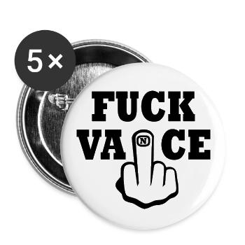 fuck vance - Buttons groß 56 mm (5er Pack) - Weiß - Vorne