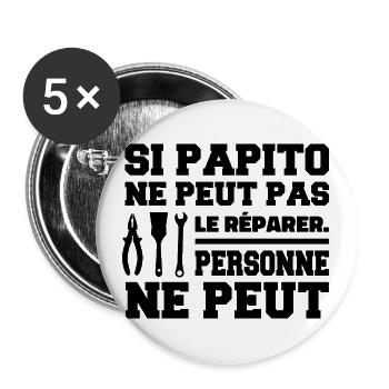 Wenn Papito es nicht reparieren kann - Papito - Buttons groß 56 mm (5er Pack) - Weiß - Vorne