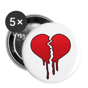 Broken heart de - Buttons groß 56 mm (5er Pack) - Weiß - Vorne