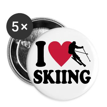Ski - Buttons groß 56 mm (5er Pack) - Weiß - Vorne