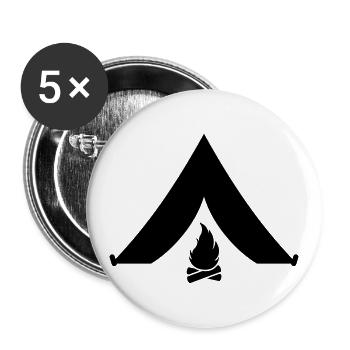 camping - Lot de 5 grands badges (56 mm) - blanc - Devant