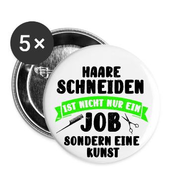 Aus dem Weg ich bin Friseur - Buttons groß 56 mm (5er Pack) - Weiß - Vorne