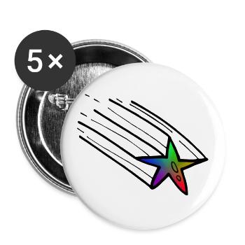 Stern - Buttons groß 56 mm (5er Pack) - Weiß - Vorne