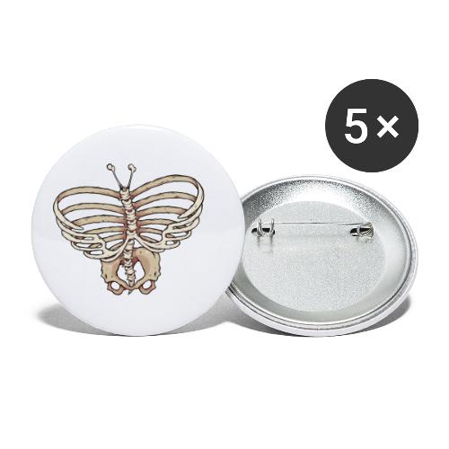 Schmetterling Skelett - Buttons groß 56 mm (5er Pack)