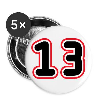 13 Number number - Buttons large 2.2''/56 mm (5-pack) - white - Front