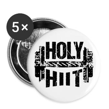 High Intensity Interval Training HIIT Workout Gym - Buttons large 2.2''/56 mm (5-pack) - white - Front