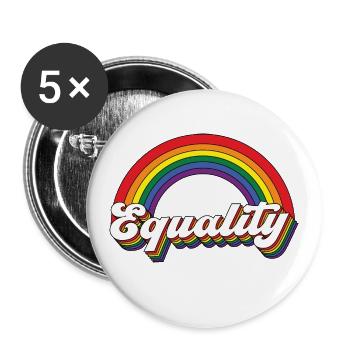 Equality Rainbow - Buttons groß 56 mm (5er Pack) - Weiß - Vorne