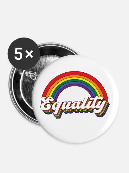 Equality Rainbow - Buttons groß 56 mm (5er Pack) - Weiß