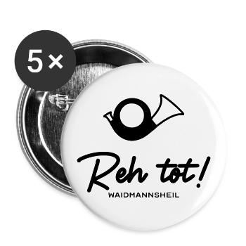 Reh tot - Buttons groß 56 mm (5er Pack) - Weiß - Vorne