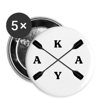 Retro Graphic Kayaking Kayak Canoe Rowing Rower Pa - Buttons groß 56 mm (5er Pack) - Weiß - Vorne