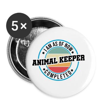 I Am As Of Now Animal Keeper Completed Animal Love - Buttons groß 56 mm (5er Pack) - Weiß - Vorne
