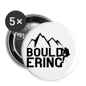 Retro Graphic Climbing Bouldering Rock Climber Mou - Buttons groß 56 mm (5er Pack) - Weiß - Vorne