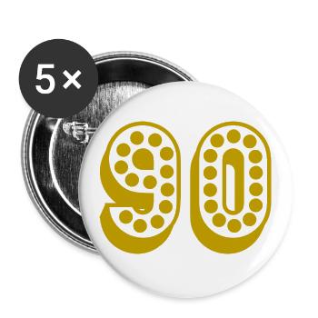 90. 90 YEARS. 90TH ANNIVERSARY. 90TH ANNIVERSARY. - Buttons large 2.2''/56 mm (5-pack) - white - Front