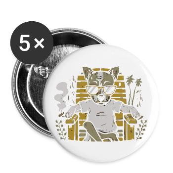 Amoureux Des Chiens - Cadeau Propriétaire de Chien - Lot de 5 grands badges (56 mm) - blanc - Devant