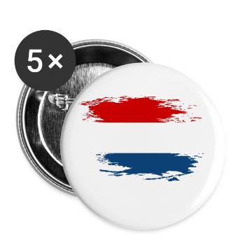 Holland flag used design - Buttons large 2.2''/56 mm (5-pack) - white - Front