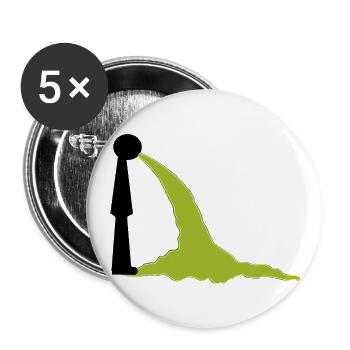 Trinkmotiv - Zum Kotzen - Eskalation und Absturz - Buttons groß 56 mm (5er Pack) - Weiß - Vorne