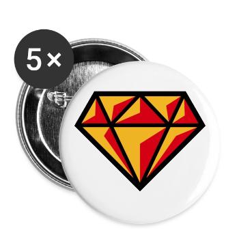 Diamant (Edelstein Brillant Symbol / POS Red 3C) - Buttons groß 56 mm (5er Pack) - Weiß - Vorne