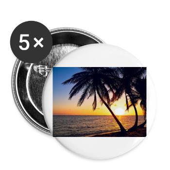 Coucher de soleil - Lot de 5 grands badges (56 mm) - blanc - Devant