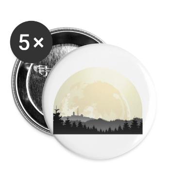HarzMonde (Brocken-Edition) - Lot de 5 grands badges (56 mm) - blanc - Devant