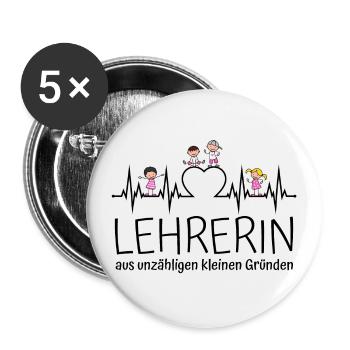 Lehrerin aus unzähligen kleinen Gründen - Buttons groß 56 mm (5er Pack) - Weiß - Vorne