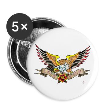Leck mich - Buttons groß 56 mm (5er Pack) - Weiß - Vorne