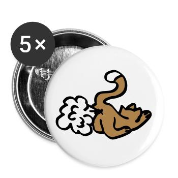 Cat pups / cat fart / funny gift - funny - Buttons large 2.2''/56 mm (5-pack) - white - Front