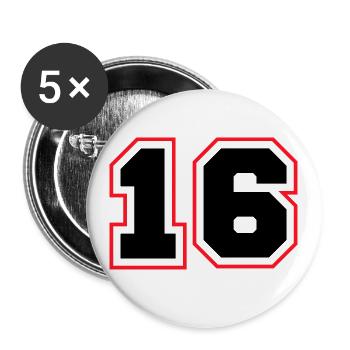 16 Zahl symbol - Buttons groß 56 mm (5er Pack) - Weiß - Vorne