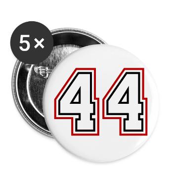 44 Zahl nummer - Buttons groß 56 mm (5er Pack) - Weiß - Vorne
