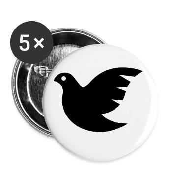 Dove symbol - Buttons large 2.2''/56 mm (5-pack) - white - Front