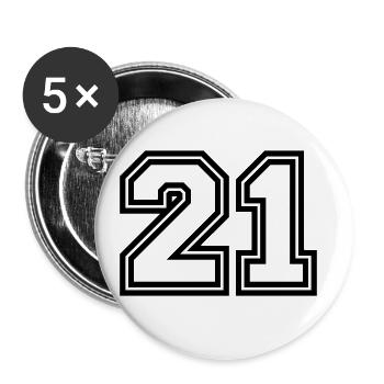 Symbole numérique 21 - Lot de 5 grands badges (56 mm) - blanc - Devant