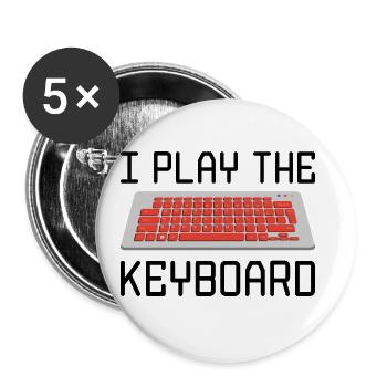 I Play The Keyboard Programmer Software Developer - Buttons groß 56 mm (5er Pack) - Weiß - Vorne