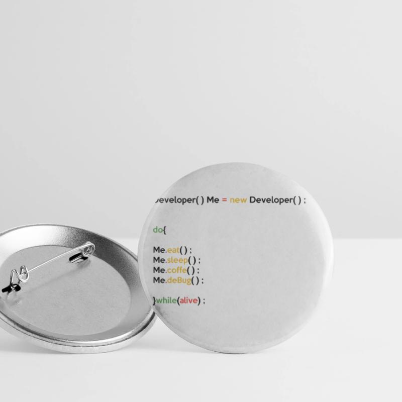 Eat Sleep Code Repeat Coder Programmer Software De Buttons groß 56 mm (5er Pack)