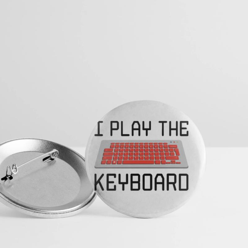 I Play The Keyboard Programmer Software Developer Buttons groß 56 mm (5er Pack)