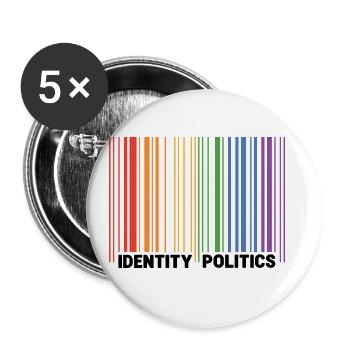 Love Peace Equality Kindess Inclusion Rainbow Lgbt - Buttons groß 56 mm (5er Pack) - Weiß - Vorne