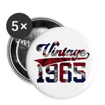 VINTAGE 1965 UK 61ST BIRTHDAY - Buttons large 2.2''/56 mm (5-pack) - white - Front