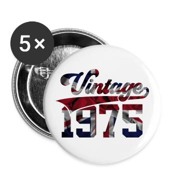 VINTAGE 1975 UK 51ST BIRTHDAY - Buttons large 2.2''/56 mm (5-pack) - white - Front