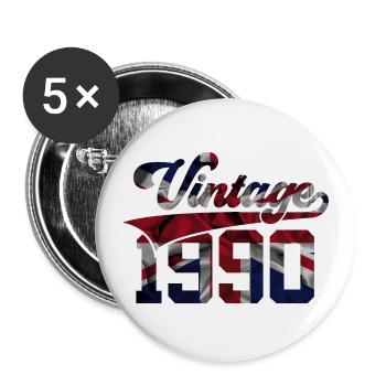 VINTAGE 1990 UK 36TH BIRTHDAY - Buttons large 2.2''/56 mm (5-pack) - white - Front