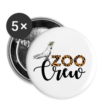 Crew Graphic Animal Keeper Zoo Keeper Animal Lover - Buttons groß 56 mm (5er Pack) - Weiß - Vorne