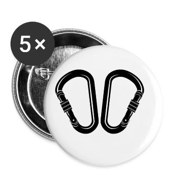 Retro Graphic Climbing Bouldering Rock Climber Mou - Buttons groß 56 mm (5er Pack) - Weiß - Vorne