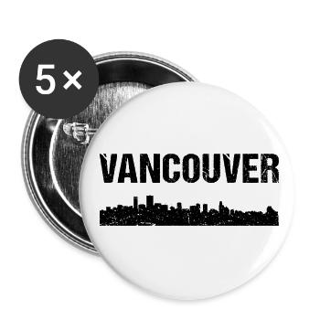 Vancouver Skyline - Buttons groß 56 mm (5er Pack) - Weiß - Vorne