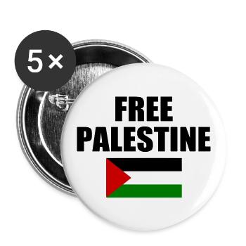 Free palestine - Buttons groß 56 mm (5er Pack) - Weiß - Vorne