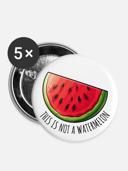 Ce n’est pas une pastèque - Stora knappar 56 mm (5-pack) - vit