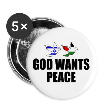 God wants peace for israel free palestine - Lot de 5 grands badges (56 mm) - blanc - Devant