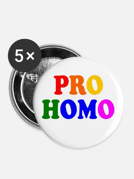 Pro homo - Buttons groß 56 mm (5er Pack) - Weiß