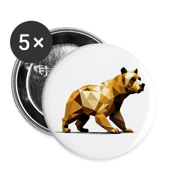 3D Bearr GeomeTRIX - Buttons groß 56 mm (5er Pack) - Weiß - Vorne