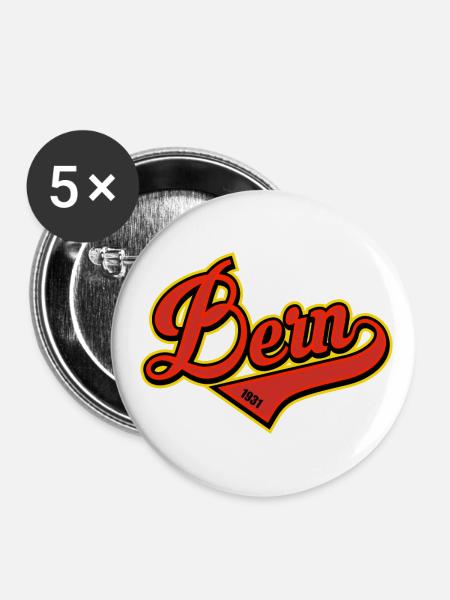 Bern - Buttons groß 56 mm (5er Pack) - Weiß