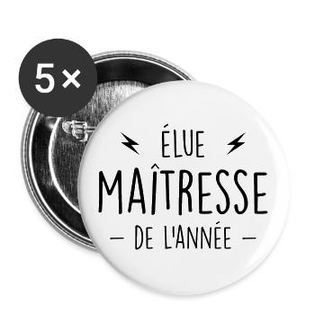 Elected Mistress of the Year - Formidable Mistress - Buttons large 2.2''/56 mm (5-pack) - white - Front